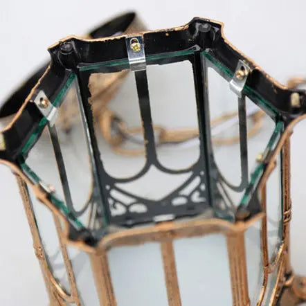 Traditional Vintage Waterproof Hexagonal Column Palace Aluminum Acrylic 1-light Pendant Light for Outdoor Patio Lumendat