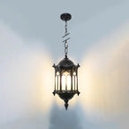 Traditional Vintage Waterproof Hexagonal Column Palace Aluminum Acrylic 1-light Pendant Light for Outdoor Patio Lumendat