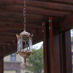 Traditional Vintage Waterproof Hexagonal Column Palace Aluminum Acrylic 1-light Pendant Light for Outdoor Patio Lumendat