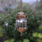 Traditional Vintage Waterproof Hexagonal Column Palace Aluminum Acrylic 1-light Pendant Light for Outdoor Patio modern luxury