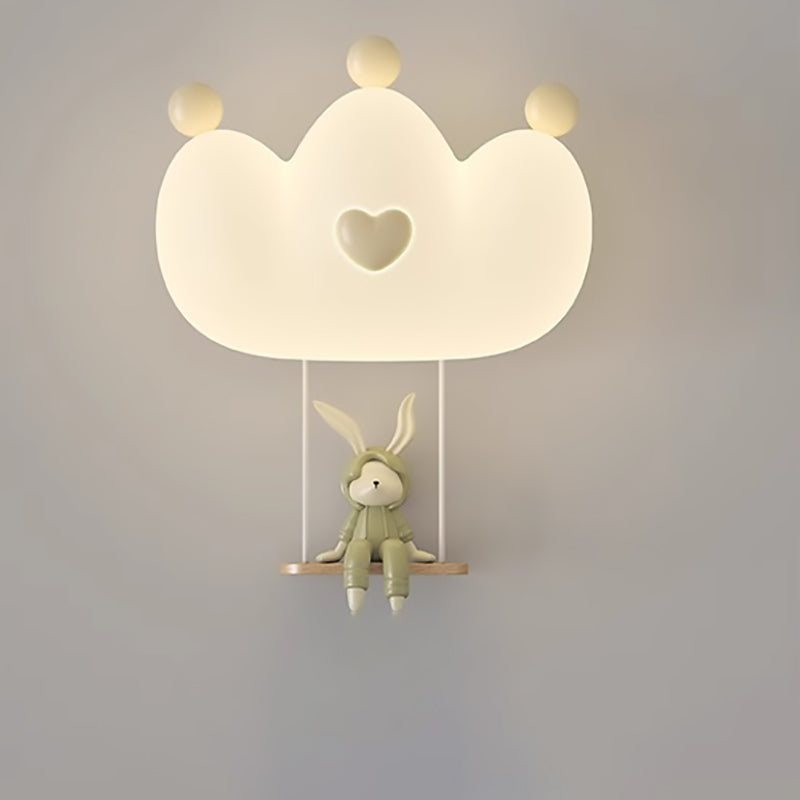 Lumendat Contemporary Creative Kids Crown Animal Iron PE LED Wall Sconce Lamp For Bedroom Lumendat