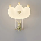 Lumendat Contemporary Creative Kids Crown Animal Iron PE LED Wall Sconce Lamp For Bedroom Lumendat