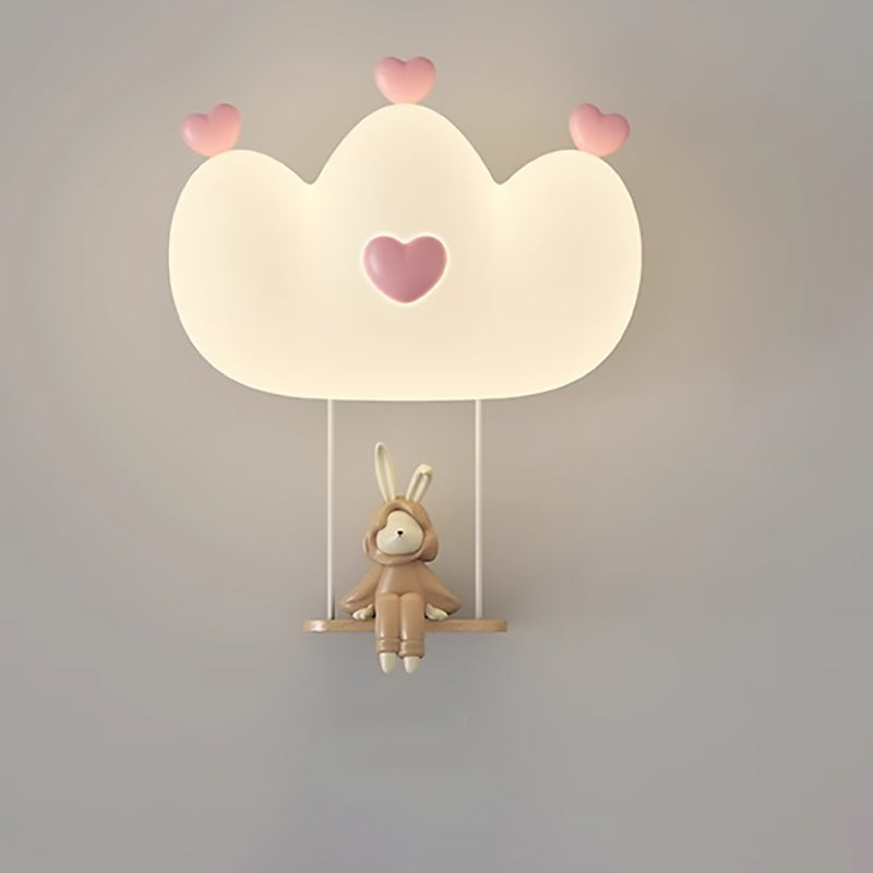 Lumendat Contemporary Creative Kids Crown Animal Iron PE LED Wall Sconce Lamp For Bedroom Lumendat
