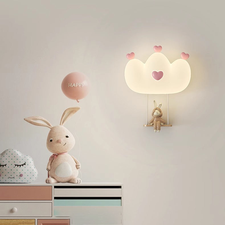 Lumendat Contemporary Creative Kids Crown Animal Iron PE LED Wall Sconce Lamp For Bedroom Lumendat