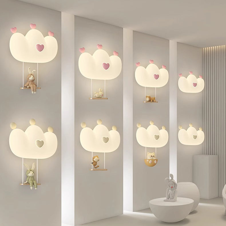 Lumendat Contemporary Creative Kids Crown Animal Iron PE LED Wall Sconce Lamp For Bedroom Lumendat