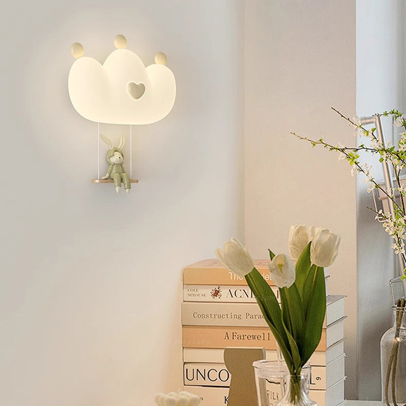 Lumendat Contemporary Creative Kids Crown Animal Iron PE LED Wall Sconce Lamp For Bedroom Lumendat