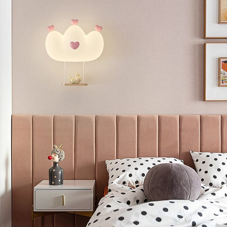 Lumendat Contemporary Creative Kids Crown Animal Iron PE LED Wall Sconce Lamp For Bedroom Lumendat