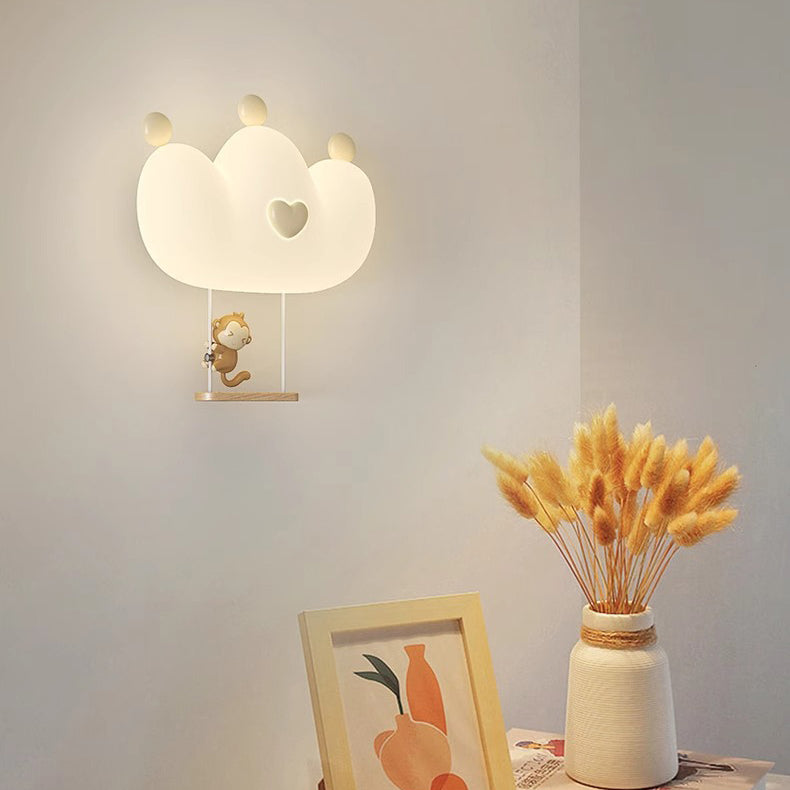 Lumendat Contemporary Creative Kids Crown Animal Iron PE LED Wall Sconce Lamp For Bedroom Lumendat