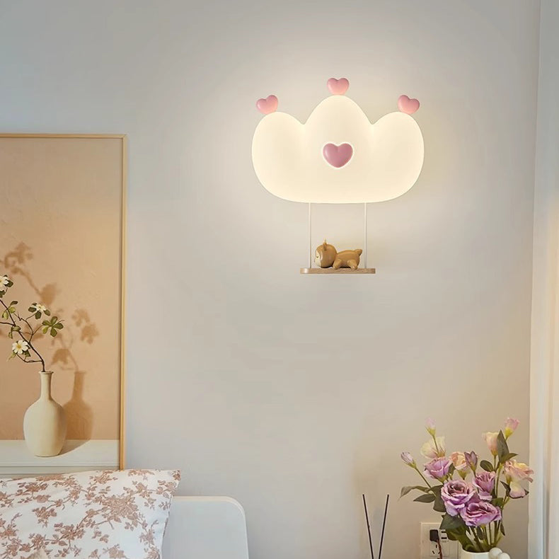 Lumendat Contemporary Creative Kids Crown Animal Iron PE LED Wall Sconce Lamp For Bedroom Lumendat