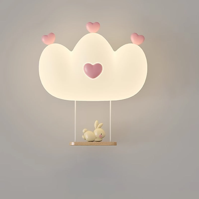 Lumendat Contemporary Creative Kids Crown Animal Iron PE LED Wall Sconce Lamp For Bedroom Lumendat