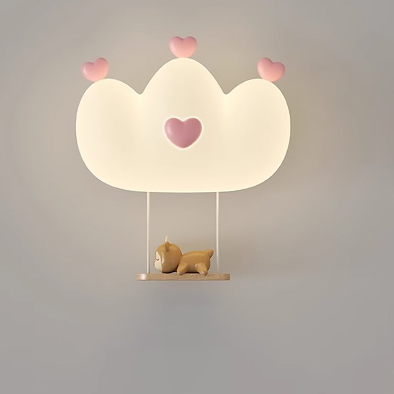 Lumendat Contemporary Creative Kids Crown Animal Iron PE LED Wall Sconce Lamp For Bedroom Lumendat