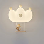 Lumendat Contemporary Creative Kids Crown Animal Iron PE LED Wall Sconce Lamp For Bedroom Lumendat