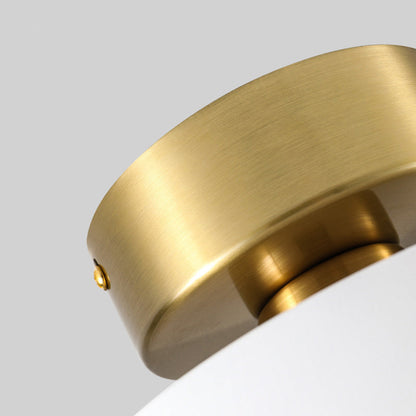 Contemporary Nordic Round Trapezoidal Cup Iron 1-light Semi-flush Mount Ceiling Light for Hallway
