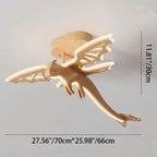 Lumendat Contemporary Creative Kids Dinosaur Solid Wood Iron Acrylic LED Semi-Flush Mount Ceiling Light For Bedroom Lumendat