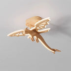Lumendat Contemporary Creative Kids Dinosaur Solid Wood Iron Acrylic LED Semi-Flush Mount Ceiling Light For Bedroom Lumendat