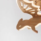 Lumendat Contemporary Creative Kids Dinosaur Solid Wood Iron Acrylic LED Semi-Flush Mount Ceiling Light For Bedroom Lumendat