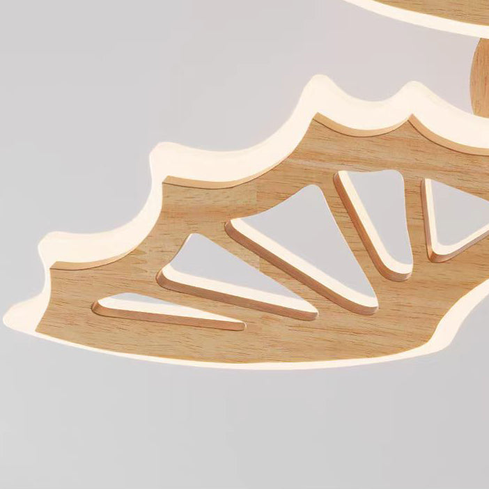 Lumendat Contemporary Creative Kids Dinosaur Solid Wood Iron Acrylic LED Semi-Flush Mount Ceiling Light For Bedroom Lumendat