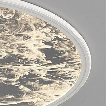 Modern Minimalist Round Starlight Silk Cloud Shape Iron Acrylic LED Flush Mount Ceiling Light For Bedroom