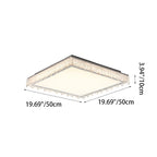 Modern Luxury Rectangle Square Icicle Shape Iron Acrylic LED Flush Mount Ceiling Light For Living Room