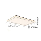 Modern Luxury Rectangle Square Icicle Shape Iron Acrylic LED Flush Mount Ceiling Light For Living Room
