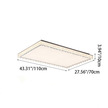 Modern Luxury Rectangle Square Icicle Shape Iron Acrylic LED Flush Mount Ceiling Light For Living Room