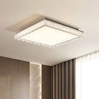 Modern Luxury Rectangle Square Icicle Shape Iron Acrylic LED Flush Mount Ceiling Light For Living Room