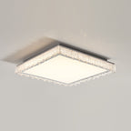 Modern Luxury Rectangle Square Icicle Shape Iron Acrylic LED Flush Mount Ceiling Light For Living Room
