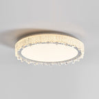 Modern Luxury Round Icicle Shape Iron Acrylic LED Flush Mount Ceiling Light For Bedroom