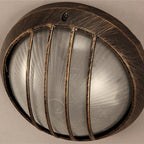 Contemporary Industrial Round Octagonal Iron Frame Glass Shade 1-light Flush Mount Ceiling Light for Living Room