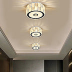 Modern Minimalist Cylinder Square Stainless Steel Acrylic 4-Light Flush Mount Ceiling Light For Living Room