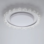 Modern Luxury Round Lace Iron Acrylic LED Flush Mount Ceiling Light For Bedroom