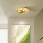 Contemporary Nordic Round Small Orb Resin Metal 2-Light Semi-Flush Mount Ceiling Light For Living Room