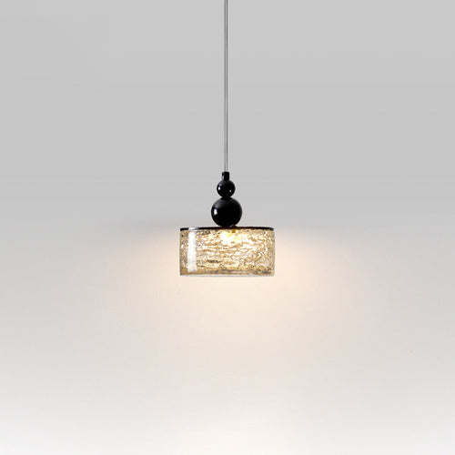 Modern Minimalist Cylinder Resin Stainless Steel LED Pendant Light For Bedroom