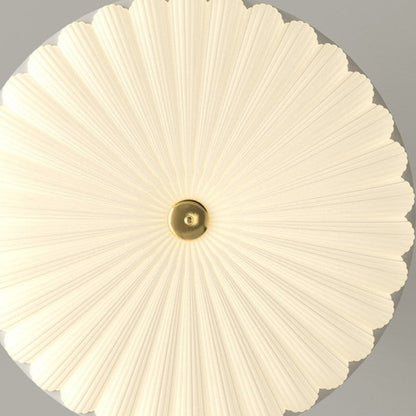 Contemporary Nordic Round Striped Acrylic Shade Iron Frame LED Semi-flush Mount Ceiling Light for Bedroom