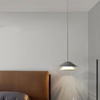 Contemporary Nordic Liftable Double Triangle Round Aluminum LED Pendant Light For Bedroom