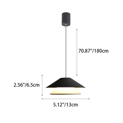 Contemporary Nordic Liftable Double Triangle Round Aluminum LED Pendant Light For Bedroom