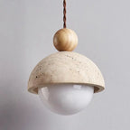 Traditional Japanese Multi Orb Wood Travertine 1-light Pendant Light for Living Room Lumendat