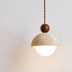 Traditional Japanese Multi Orb Wood Travertine 1-light Pendant Light for Living Room Lumendat