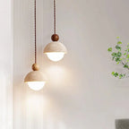 Traditional Japanese Multi Orb Wood Travertine 1-light Pendant Light for Living Room Lumendat