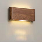 Modern Minimalist Rectangle Wood Aluminum PC Shade LED Wall Sconce Lamp For Bedroom