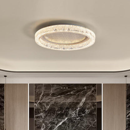 Modern Luxury Round Iron Resin Acrylic LED Flush Mount Ceiling Light For Living Room