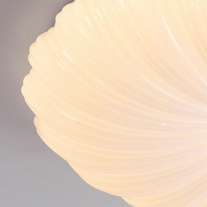 Modern Minimalist Round Flower Stripe Acrylic Shade Wood LED Flush Mount Ceiling Light for Bedroom