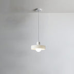 Contemporary Nordic Round Orb Pot Lid Shape Hardware Glass Shade 1-Light Pendant Light For Bedroom