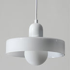 Contemporary Nordic Round Orb Pot Lid Shape Hardware Glass Shade 1-Light Pendant Light For Bedroom
