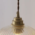 Traditional Japanese Globe Striped Glass Shade Iron 1-light Pendant Light for Living Room BulbSquare