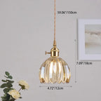 Contemporary Nordic Round Flower Glass Shade Iron Brass 1-light Pendant Light for Living Room Lumendat