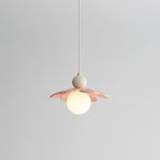 Contemporary Creative Petal Orb Iron Resin Frame Glass Shade 1-Light Pendant Light For Bedroom
