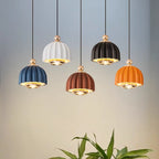 Modern Minimalist Half Round Dome Iron Aluminum LED Pendant Light For Bedroom