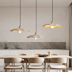 Traditional Japanese Irregular Round Cement 1-light Pendant Light for Bedroom BulbSquare