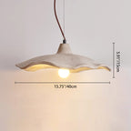 Traditional Japanese Irregular Round Cement 1-light Pendant Light for Bedroom BulbSquare